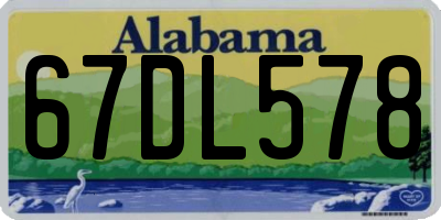 AL license plate 67DL578