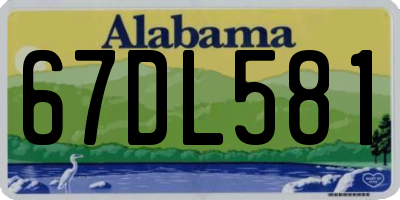 AL license plate 67DL581