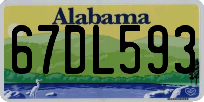 AL license plate 67DL593
