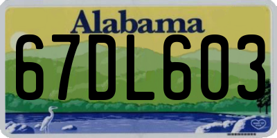 AL license plate 67DL603