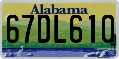 AL license plate 67DL610