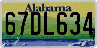 AL license plate 67DL634