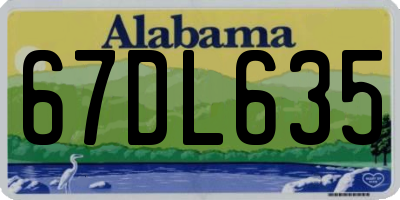 AL license plate 67DL635
