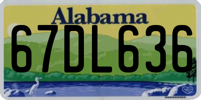 AL license plate 67DL636