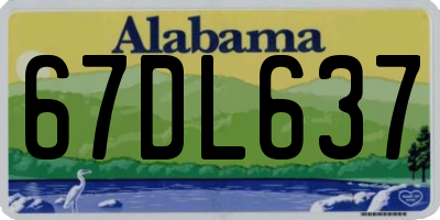 AL license plate 67DL637