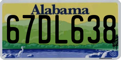 AL license plate 67DL638