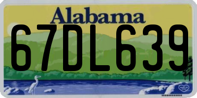 AL license plate 67DL639