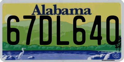 AL license plate 67DL640