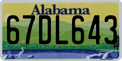 AL license plate 67DL643