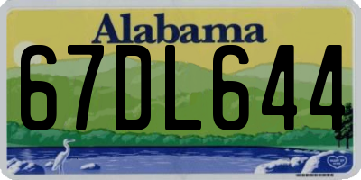 AL license plate 67DL644