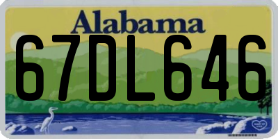 AL license plate 67DL646