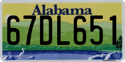 AL license plate 67DL651