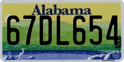 AL license plate 67DL654
