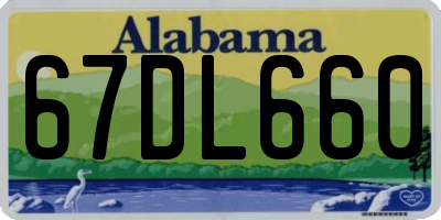 AL license plate 67DL660
