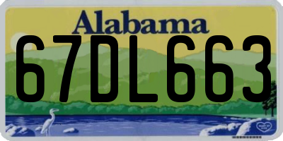 AL license plate 67DL663