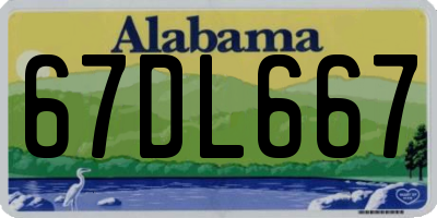 AL license plate 67DL667