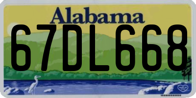 AL license plate 67DL668