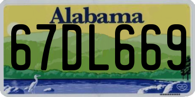 AL license plate 67DL669