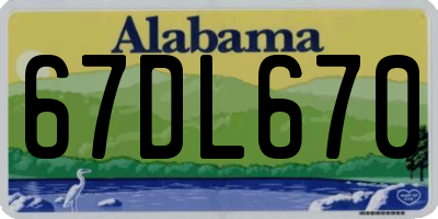 AL license plate 67DL670