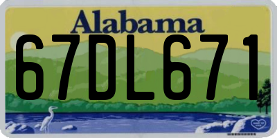 AL license plate 67DL671