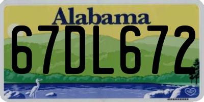 AL license plate 67DL672