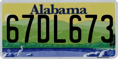 AL license plate 67DL673