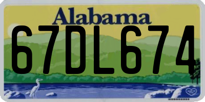 AL license plate 67DL674