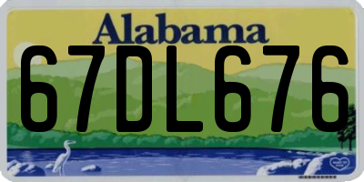 AL license plate 67DL676