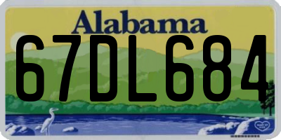 AL license plate 67DL684
