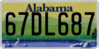 AL license plate 67DL687