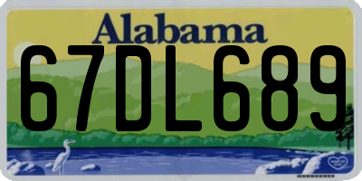 AL license plate 67DL689