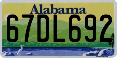 AL license plate 67DL692