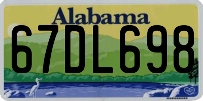 AL license plate 67DL698