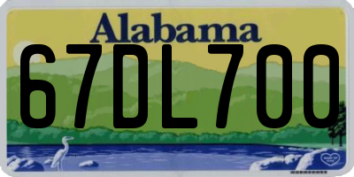 AL license plate 67DL700