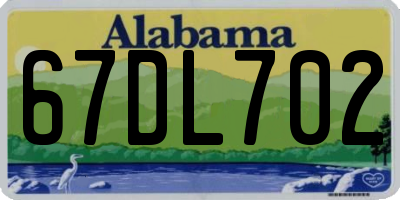 AL license plate 67DL702