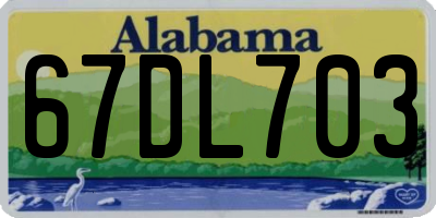 AL license plate 67DL703