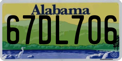 AL license plate 67DL706