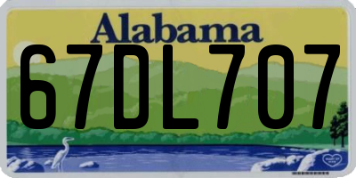 AL license plate 67DL707