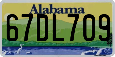 AL license plate 67DL709