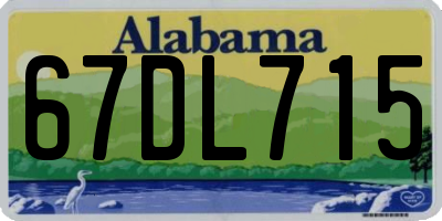 AL license plate 67DL715