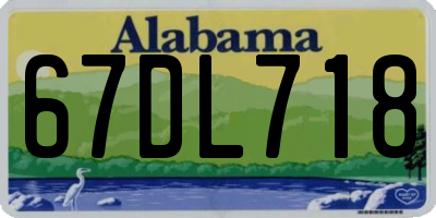 AL license plate 67DL718