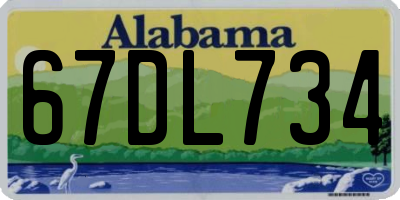 AL license plate 67DL734