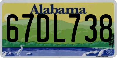AL license plate 67DL738