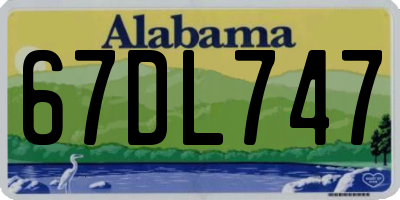 AL license plate 67DL747