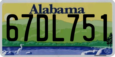 AL license plate 67DL751