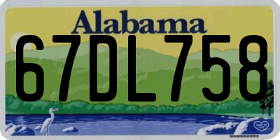 AL license plate 67DL758