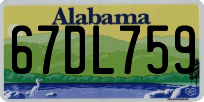 AL license plate 67DL759