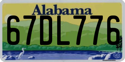 AL license plate 67DL776