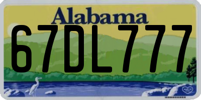 AL license plate 67DL777