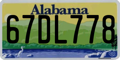AL license plate 67DL778